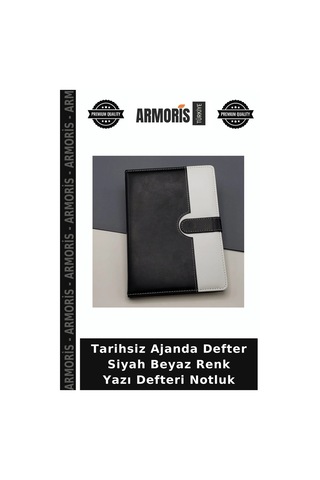 Tarihsiz Ajanda Defter Siyah Beyaz Renk Yazı Defteri Notluk Çok Renkli