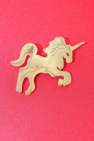 Çelik Efsanevi Saf Ve Masum Ölümsüzlük Atı Tek Boynuz Unicorn Broş. Yaka İğnesi Unicorn Broş. Unisex Gold