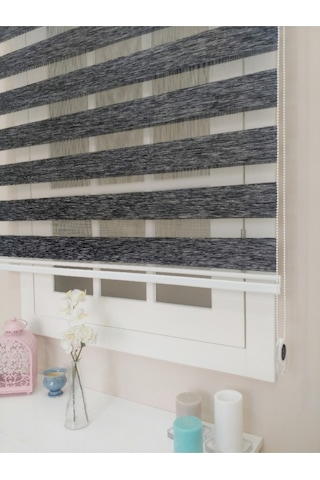 Venassa Antrasit Bambu Zebra Stor Güneşlik Perde