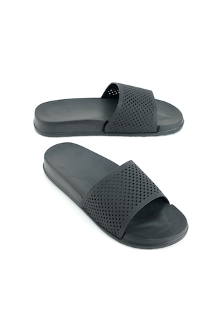 Gezer Kadın Yazlık Eva Islak Zemine Uygun Ev Bahçe Banyo Havuz Terlik Siyah