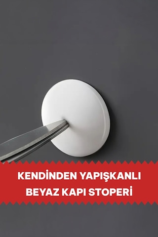 6 Adet Beyaz Yapışkanlı Kapı Kolu Stoperi Duvar Koruyucu Tampon, Durdurucu Tutucu