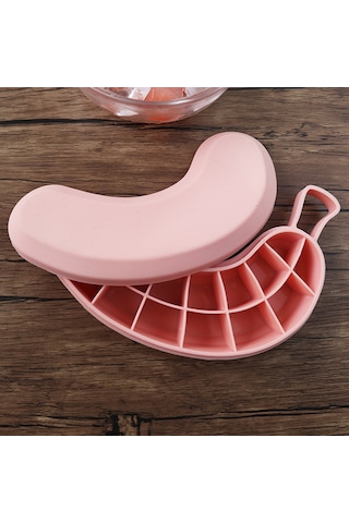 Kosona 2 Adet Silikon Buzluk Kalıbı, 16 Delikli Kapaçklı, Muz Şekilli, Çikolata/süt Buzları Yapmak İçin, Pembe Çok Renkli