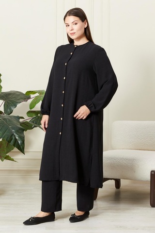 Kadın Büyük Beden Keten Ayrobin 2'li Takım 001