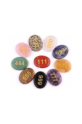 Willowhaven 10 Adet Karma Renk Şans Numeroloji Taşı - Meditasyon, Takı Yapımı, Dekorasyon