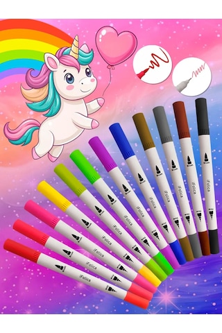 Ajfolika Çift Taraflı İşaretleyici Seti. 12 Renk. 250305284