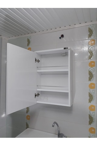 Tek Kapaklı Lavabo Üstü Banyo-Wc Dolabı (Günlük Kargo) Beyaz