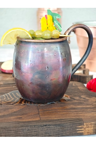 Moda Bakır Moscow Mule Kupa Bardak 600 Ml Oksit