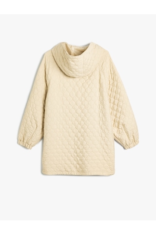 Koton Kapitone Oversize Mevsimlik Mont Kapüşonlu Cepli Düğmeli Bej 5wak00011ew Ekru