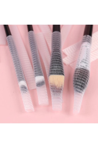 Biishe Makyaj Far Allık Kontür Eyeliner Fırça Malzemeleri Ürünleri Koruyucu File Kapak Örgü Kılıf S
