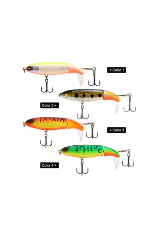 Maiyame 13g 10cm Turuncu Kaplan Desenli Plastik Spinner Kuyruklu Üstü Suya Yatan Pencil Yem, Parlak Renkli 3b Gözlü, Keskin Treble İğneli Balık Yemi