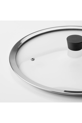 Ikea Klockren Cam Tencere Kapağı 33 Cm Krom - Şeffaf 1 Adet Şeffaf - Gri