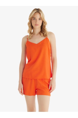 Blackspade Kadın Premium Ekovero İnce Askılı Şortlu Mercan Pijama Takımı C1t3n5o06 Mercan