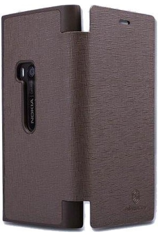 Nillkin Lumia 920 İle Uyumlu Yana Açılan Kapaklı Kılıf Kahverengi