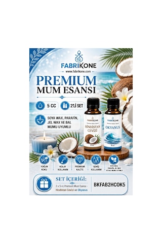 Premium Mum Esansı 5 Cc 2'li Set - Hindistan Cevizi, Okyanus - Soya Wax, Parafin, Jel Wax Ve Bal Mumu Uyumlu Bkfab2hcok5 Karışık Premium Mum Esansı 5 Cc 2'li Set - Hindistan Cevizi, Okyanus - Soya Wax, Parafin, Jel Wax Ve Bal Mumu Uyumlu Bkfab2hcok5 Karışık
