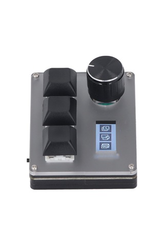 Wezone Kablolu Özel Klavye: 3 Tuş + Dönüştürücü, 0.96 İnç Lcd Renkli Ekran, Rgb Işık Efekti, Akrilik Malzeme, 3 Senaryo Modu