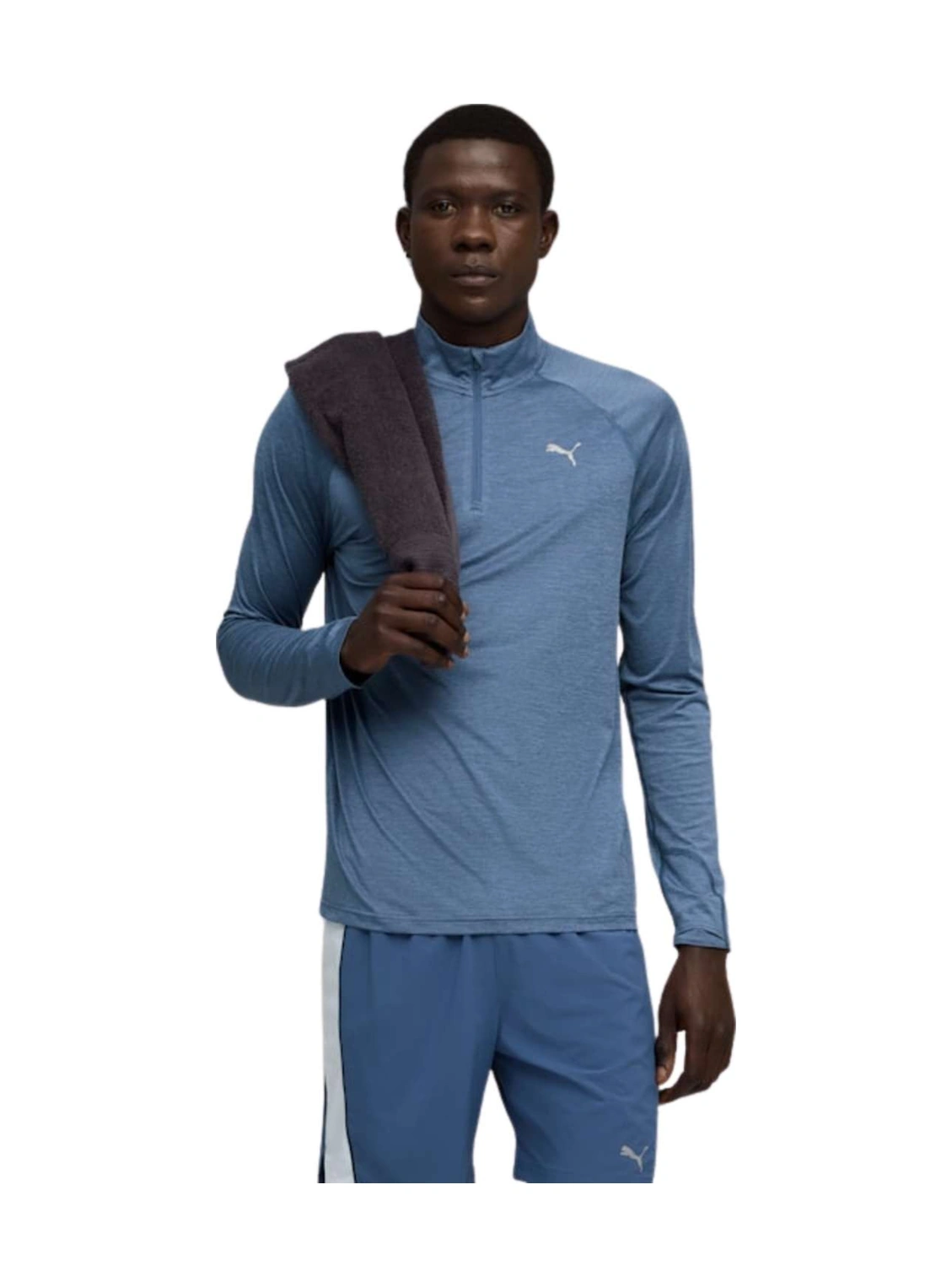 Puma Puma Run Veloty Cldspn 14 Zip Erkek Mavi Koşu Tişört 8514