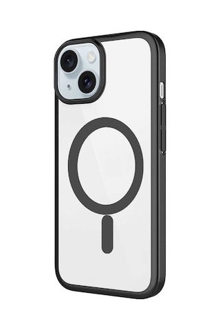 Apple iPhone 15 Plus Uyumlu Wireless Şarj Özellikli Sert Pc Zore Mat Riksos Magsafe Kılıf-sarı
