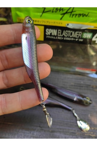 Fish Arrow Flash J Spin Elastomer Sw 10cm 4'' 104 Anchovy Silver Silikon Balık 3 Adet