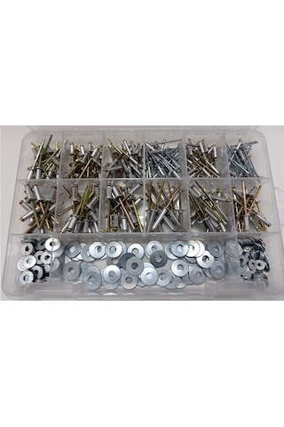 POP PERÇİN VE UYUMLU PUL SETİ 530 PARÇA  3-4-5mm