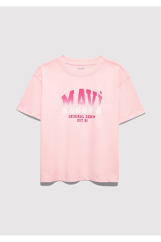 Mavi - Mavi Logo Baskılı Pembe Tişört 7610386-71007 Pembe