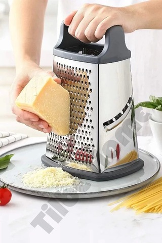 Paslanmaz Büyük Boy Çelik Rende Çok Işlevli Silikon Tabanlı Çok Fonksiyonlu Peynir Doğrayıcı Rende