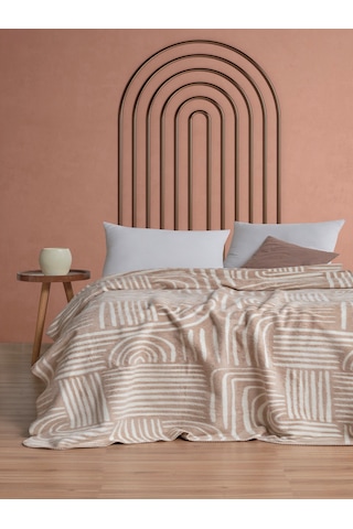 Pamela Çift Kişilik Battaniye 200x220 Cm Açık Bej