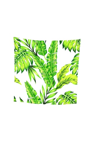 Suntek Tropikal Bitki Baskılı Masa Örtüsü Çiçek Kare-11