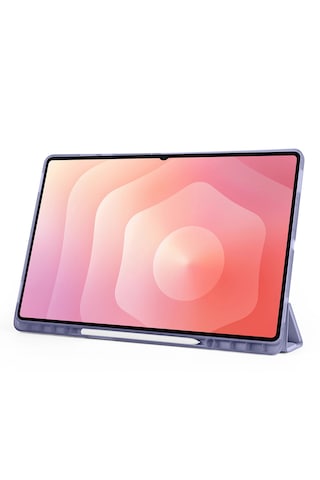 Samsung Galaxy Tab S11 Ultra Uyumlu Kılıf Tri Folding Kalem Bölmeli Katlanabilir Standlı Pu Yumuşak Kapak Kapaklı Kılıf