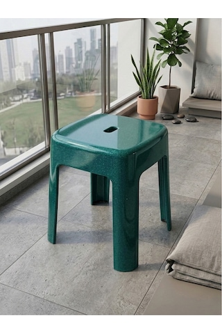 Saban Plastik Alaska Model Sağlam Tabure 36x36x46cm Yeşil