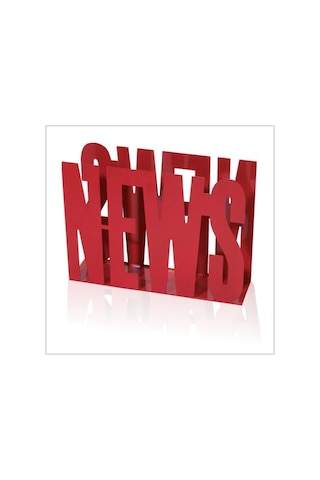 News Yazılı 37 x 37 CM Broşürlük Dergilik Postalık Gazetelik Kırmızı