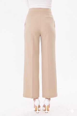 Sortie Collection Yüksek Bel Bol Paça Pantolon Bej