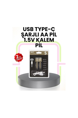 Bay Tekrar Şarj Edilebilir Aa Usb Type-c Pil 1000+ Döngü 1.5v Sabit Voltaj Najmaddin