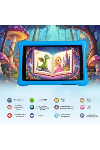 Npo NPK01Pro 4 GB 64 GB 8" Çocuk Tableti + Kılıf