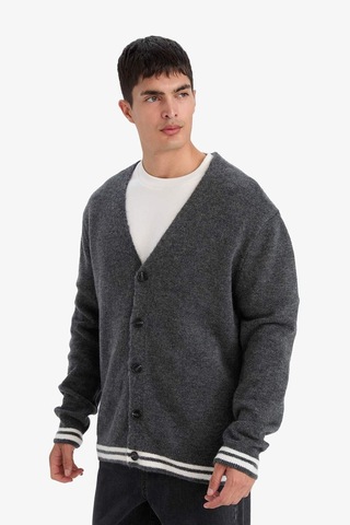 Defacto Relax Fit V Yaka Triko Hırka F3832ax25wnar4 Antrasit