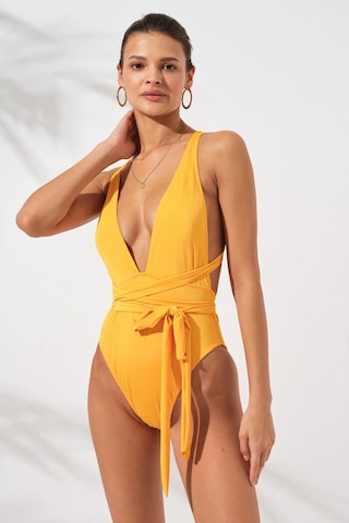 Pierre Cardin Kadın Camila Belden Çapraz Bağlamalı Sarı Mayokini 2c3t1n6o04