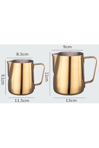 Paslanmaz Çelik Süt Köpürtme Sürahi Fincan Aracı Zanaat Kahve Moka Süt Köpürtme Kahve Aracı Aurumen 350 Ml