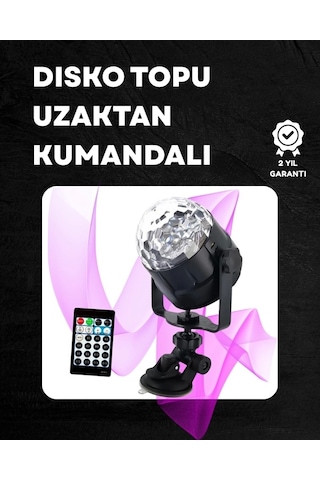Kompakt Tasarımlı, Döner Renkli Led Disko Topu - Ev Ve Profesyonel Kullanım Çok Renkli