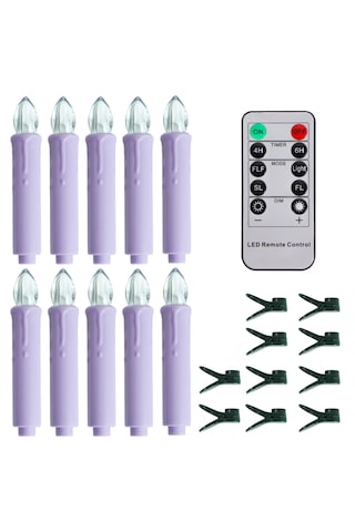 Uzaktan Kumandalı Elektronik Mum Işığı Yılbaşı Ağacı Süsü-açık Mo