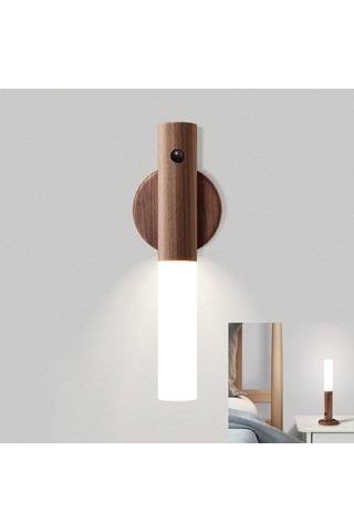 Homyl İndüksiyon Lambası Duvar Lambaları Dolap Gardırop Usb Ceviz Ceviz