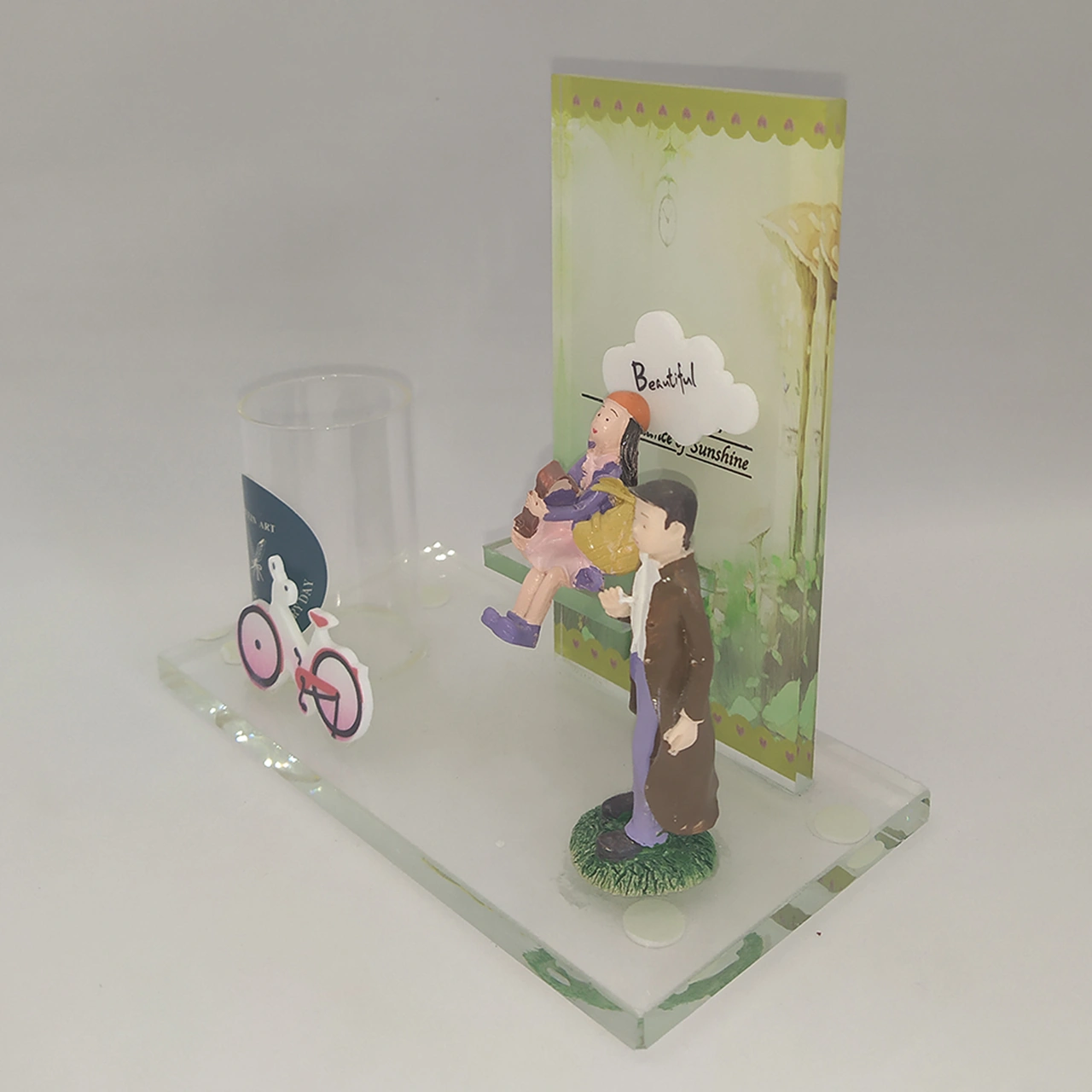 Romantik Kadın Ve Erkek Mini Çiçeklik Dekoratif Biblo Renkli