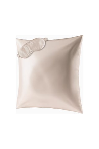 Aılorıa Beauty Sleep Seti, 100% Dut Ipeği Yastık Kılıfı 80x80 Ve Göz Maskesi Bej