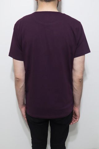 Santa Dmctekstil Erkek Tshirt-071 Düz Spor Kesim Dar Kalıp Bisiklet Yaka Basic T-shirt Mürdüm