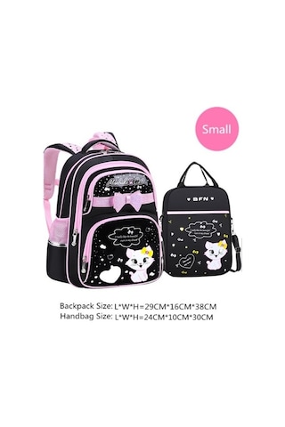 Hainan Shenda Su Geçirmez Karikatür Sevimli Kedi Okul Sırt Çantası 7x7k0j Siyah