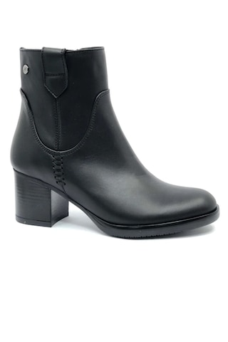 Greyder 32031 5k Siyah Hakiki Deri Kalın Topuklu 6cm Kadın Ankle Bot Siyah