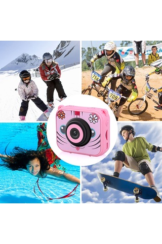 Xiyyadms Çocuklar İçin At-g20 Spor Dijital Kamerası - 30 Metre Su Geçirmez Kılıf, 1080p Hd Video, 12mp Fotoğraf, Pil Dahil, Pembe