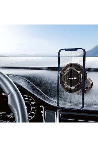 Lenyes Cr160 Magnetik Magsafe 360 Derece Oynar Başlıklı Araç İçi Telefon Tutucu Siyah