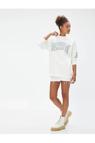 Koton Kadın Sweatshirt Ekru 4wal10055ık 24ky59000283 Y5915 Ekru
