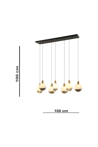 Lampaluce Spiaggia Modern Tasarım Yemek Masası Üzeri Avize 7'li Siyah 50cm Çok Renkli