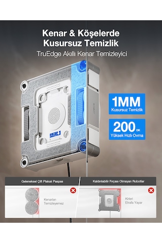 Ecovacs Winbot W3 Omni Cam Silme Robotu Ve Cam Silme Solüsyonu Gri