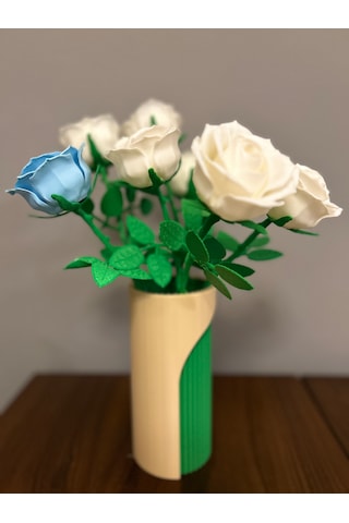 Vazo Dekoratif 3d Yeşil -ten Rengi